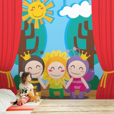 Θέατρο Παιδικά Ταπετσαρίες Τοίχου 100 x 100 cm (35119)