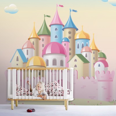 Ροζ παλάτι Παιδικά Ταπετσαρίες Τοίχου 86 x 86 cm (35127)