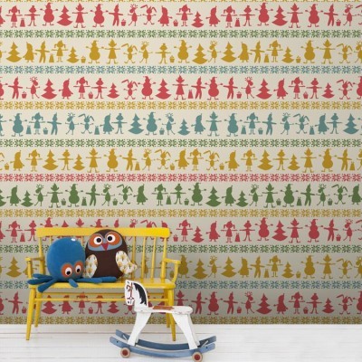 Χριστουγεννιάτικο Μοτίβο Παιδικά Ταπετσαρίες Τοίχου 100 x 100 cm (20882)