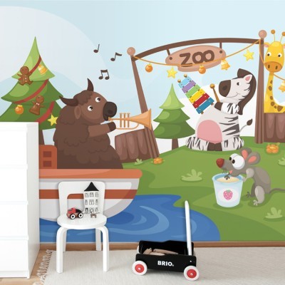 Ζωολογικός Κήπος Παιδικά Ταπετσαρίες Τοίχου 96 x 120 cm (35161)
