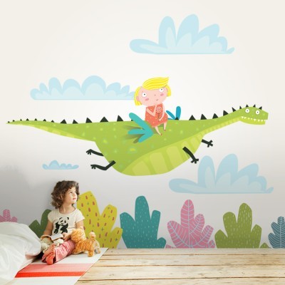 Ιπτάμενος Δεινόσαυρος Παιδικά Ταπετσαρίες Τοίχου 80 x 120 cm (35206)