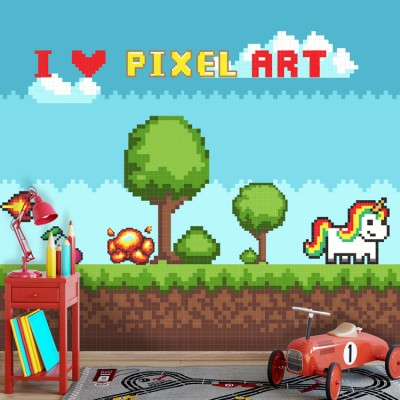 Pixel Art, Παιδικά, Ταπετσαρίες Τοίχου, 170 x 52 εκ.
