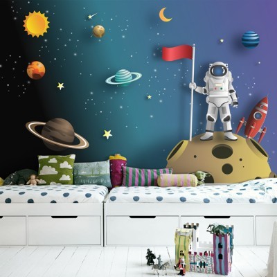 Αστροναύτης Στο Φεγγάρι Παιδικά Ταπετσαρίες Τοίχου 76 x 120 cm (35210)
