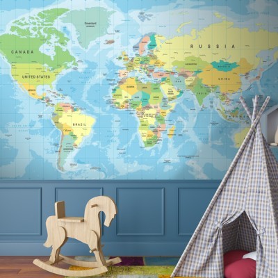 Παγκόσμιος Χάρτης Παιδικά Ταπετσαρίες Τοίχου 68 x 130 cm (35237)