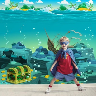 Θησαυρός στον ωκεανό, Παιδικά, Ταπετσαρίες Τοίχου, 100 x 100 εκ.