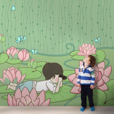 Μικρός φωτογράφος Παιδικά Ταπετσαρίες Τοίχου 100 x 100 cm (20526)