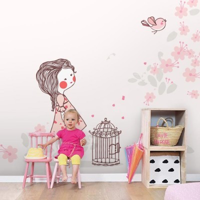Γλυκό κοριτσάκι, Παιδικά, Ταπετσαρίες Τοίχου, 100 x 100 εκ.