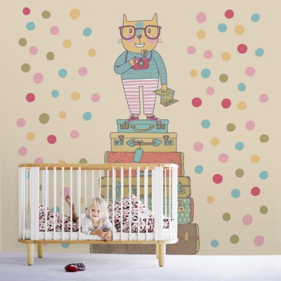 Γάτος με γυαλιά Παιδικά Ταπετσαρίες Τοίχου 100 x 100 cm (20324)