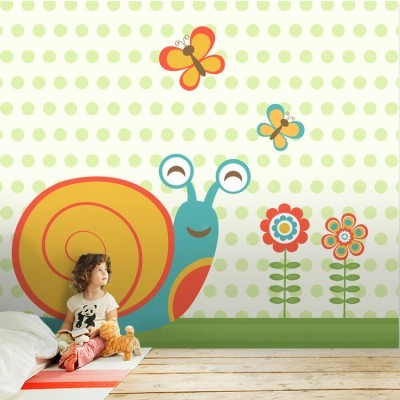 Χαρούμενο σαλιγκάρι, Παιδικά, Ταπετσαρίες Τοίχου, 100 x 100 εκ.