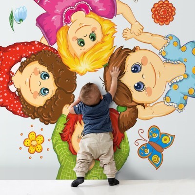 Παιδάκια Παιδικά Ταπετσαρίες Τοίχου 100 x 100 cm (20398)