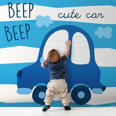 Αυτοκινητάκι Παιδικά Ταπετσαρίες Τοίχου 100 x 100 cm (20434)