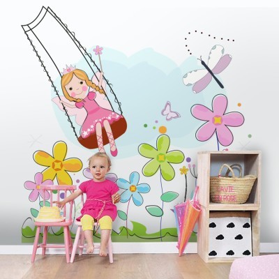 Νεράιδα Λουλουδιών Παιδικά Ταπετσαρίες Τοίχου 100 x 100 cm (20436)