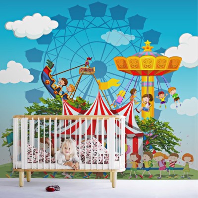 Παιδάκια Στο Τσίρκο Παιδικά Ταπετσαρίες Τοίχου 97 x 104 cm (20729)
