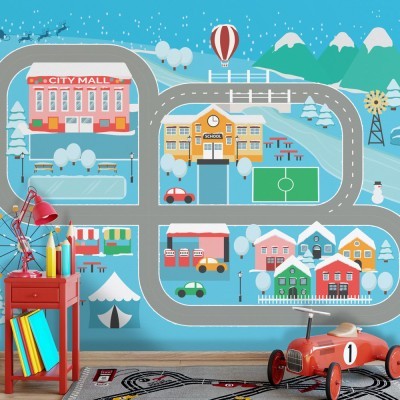 Playland Village, Παιδικά, Ταπετσαρίες Τοίχου, 100 x 71 εκ. (55346)
