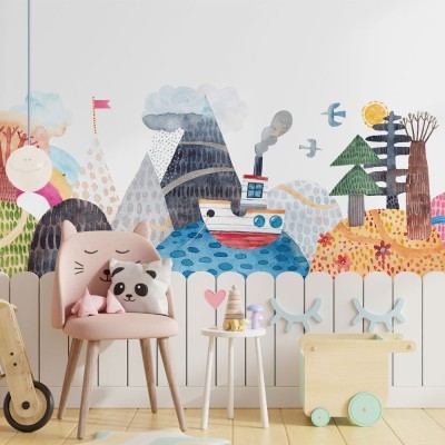 A Fairytale house, Παιδικά, Ταπετσαρίες Τοίχου, 100 x 29 εκ. φωτογραφία