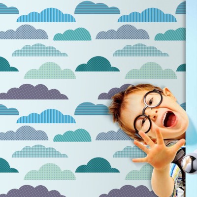 Συννεφάκια, Παιδικά, Ταπετσαρίες Τοίχου, 100 x 100 εκ.