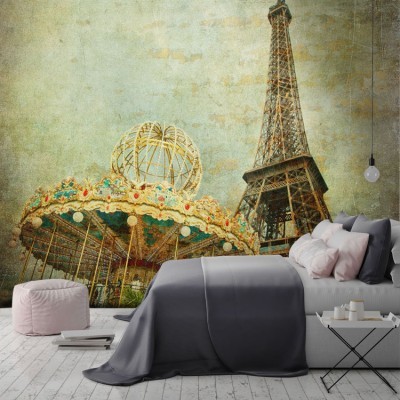 Πύργος του Άιφελ καρουζέλ, Πόλεις - Ταξίδια, Ταπετσαρίες Τοίχου, 100 x 100 εκ.