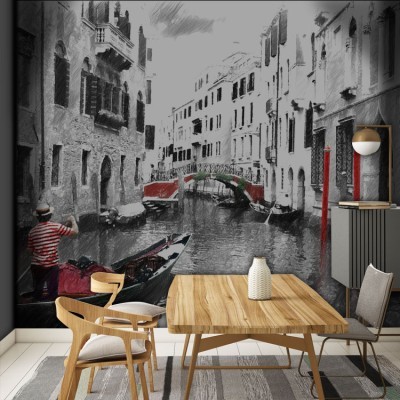 Γόνδολες στην Ιταλία, Πόλεις - Ταξίδια, Ταπετσαρίες Τοίχου, 100 x 75 εκ.