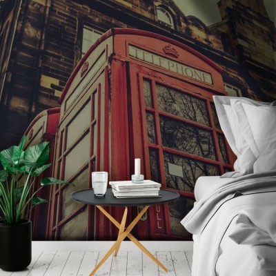 Τηλεφωνικός Θάλαμος Λονδίνου, Πόλεις - Ταξίδια, Ταπετσαρίες Τοίχου, 100 x 133 εκ.