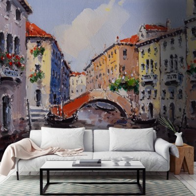 Ελαιογραφία Βενετίας, Πόλεις – Ταξίδια, Ταπετσαρίες Τοίχου, 100 x 100 εκ. (37621)