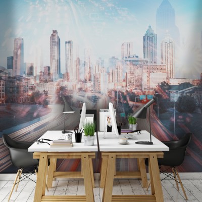 Houseart Atlanta Skyline, Πόλεις - Ταξίδια, Ταπετσαρίες Τοίχου, 100 x 67 εκ.