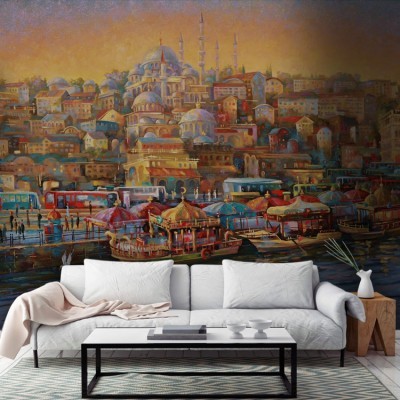 Ελαιογραφία Κωνσταντινούπολης Πόλεις – Ταξίδια Ταπετσαρίες Τοίχου 70 x 100 cm (37609)
