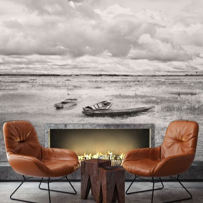 Ταϊλανδέζικη ξύλινη βάρκα, Πόλεις - Ταξίδια, Ταπετσαρίες Τοίχου, 120 x 81 εκ.