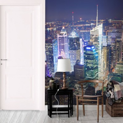 Πλατεία Τάιμς πανόραμα, Πόλεις - Ταξίδια, Ταπετσαρίες Τοίχου, 100 x 100 εκ.