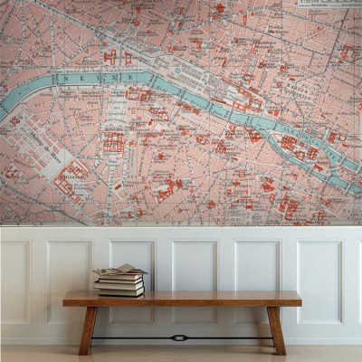 Χάρτης Παρισιού Πόλεις – Ταξίδια Ταπετσαρίες Τοίχου 81 x 125 cm (20975)