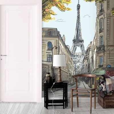 Δρόμος στο Παρίσι Πόλεις – Ταξίδια Ταπετσαρίες Τοίχου 118 x 86 cm (20980)