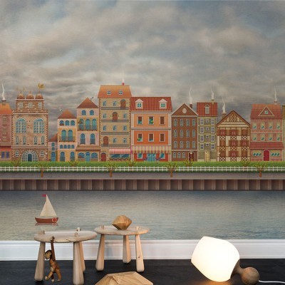 Aκτή του Ποταμού, Πόλεις - Ταξίδια, Ταπετσαρίες Τοίχου, 154 x 54 εκ.