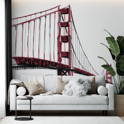Η Γέφυρα του Σαν Φρανσίσκο, Πόλεις – Ταξίδια, Ταπετσαρίες Τοίχου, 100 x 100 εκ. (53848)