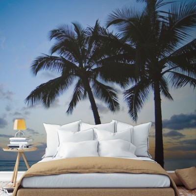 Φοινικόδεντρα στο ηλιοβασίλεμα, Πόλεις - Ταξίδια, Ταπετσαρίες Τοίχου, 130 x 76 εκ.