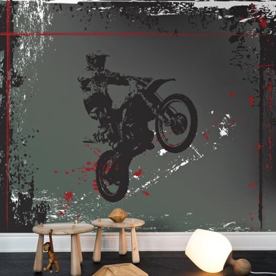 Motocross σε φόντο Σπορ Ταπετσαρίες Τοίχου 100 x 100 cm (21688)