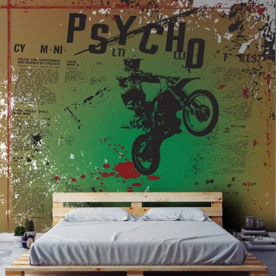 Motocross psycho, Σπορ, Ταπετσαρίες Τοίχου, 100 x 100 εκ.