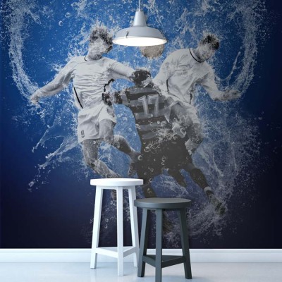 Ποδοσφαιριστές στο νερό Σπορ Ταπετσαρίες Τοίχου 100 x 100 cm (21623)