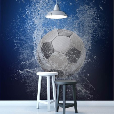 Νερό σε μπάλα ποδοσφαίρου Σπορ Ταπετσαρίες Τοίχου 100 x 100 cm (21626)