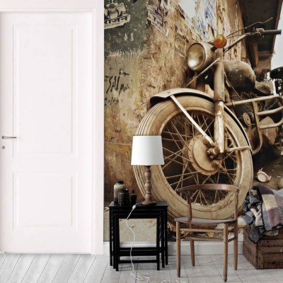 Παλιά μηχανή καλυμμένη με άμμο, Τεχνολογία - 3D, Ταπετσαρίες Τοίχου, 100 x 100 εκ.