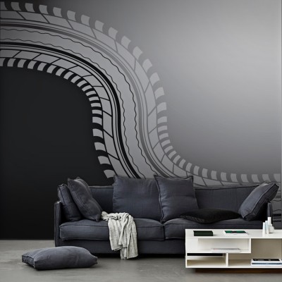 Φόντο με σχέδιο από ελαστικά, Τεχνολογία - 3D, Ταπετσαρίες Τοίχου, 100 x 100 εκ.