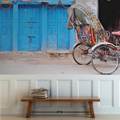 Πολύχρωμα rickshaw, Κατμαντού Τεχνολογία – 3D Ταπετσαρίες Τοίχου 81 x 120 cm (21929)
