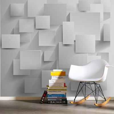 Houseart Φόντο με τετράγωνα, Τεχνολογία - 3D, Ταπετσαρίες Τοίχου, 100 x 100 εκ.