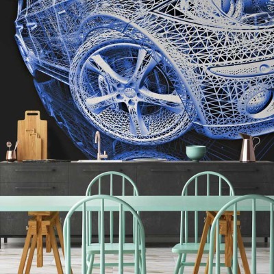 3d μοντέλο αυτοκίνητου, Τεχνολογία – 3D, Ταπετσαρίες Τοίχου, 120 x 90 εκ.