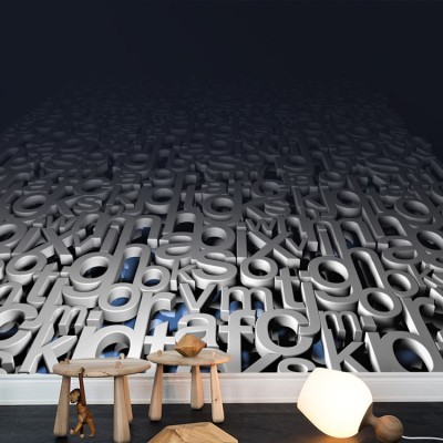 Γράμματα, Τεχνολογία – 3D, Ταπετσαρίες Τοίχου, 120 x 95 εκ.