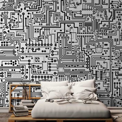 Houseart Ηλεκτρονικά εξαρτήματα, Τεχνολογία - 3D, Ταπετσαρίες Τοίχου, 100 x 100 εκ.