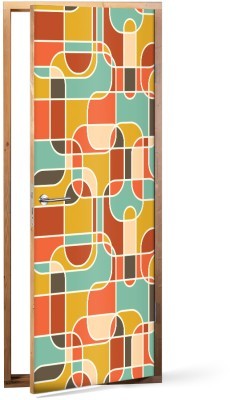Πολύχρωμα κυκλικά σχέδια, Μοτίβα, Αυτοκόλλητα πόρτας, 60 x 170 εκ. (53249)