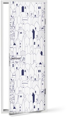 Houseart - ΣΗΜΑΝΤΙΚΟ: Σε περίπτωση διαφοράς τιμής από το κατάστημα ισχύει παντα και μόνο η τιμή του καταστήματος Σκίτσο πόλης, Μοτίβα, Αυτοκόλλητα πόρτας, 60 x 170 εκ.