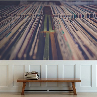 Δίσκοι βινυλίου, Vintage, Ταπετσαρίες Τοίχου, 130 x 73 εκ.