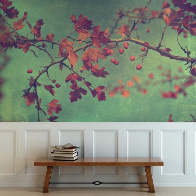 Φθινοπωρινά φύλλα, Vintage, Ταπετσαρίες Τοίχου, 120 x 81 εκ.