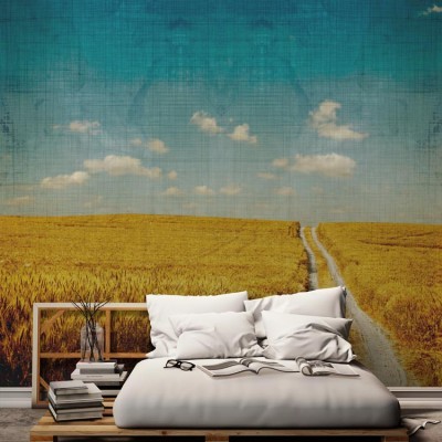 Παλαιωμένο τοπίο, Vintage, Ταπετσαρίες Τοίχου, 100 x 100 εκ.