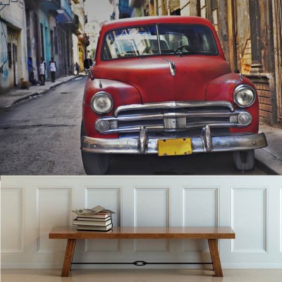 Αυτοκίνητο στην Αβάνα, Vintage, Ταπετσαρίες Τοίχου, 120 x 79 εκ.
